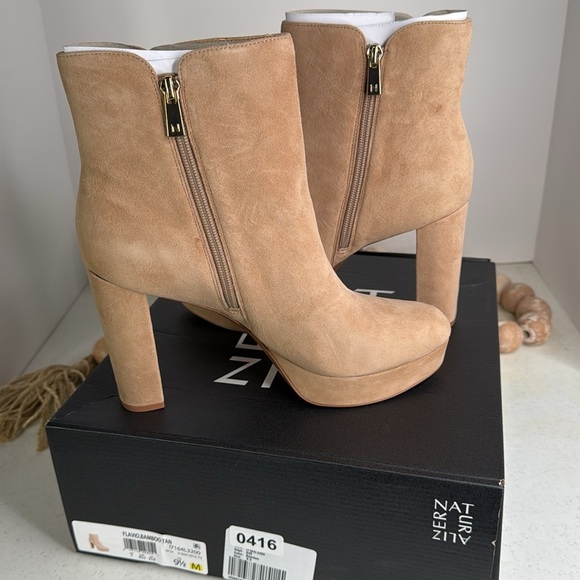 Naturalizer Womens Flavio Platform Dress Ankle Boot Tan Suede 9.5M - Picture 10 of 10